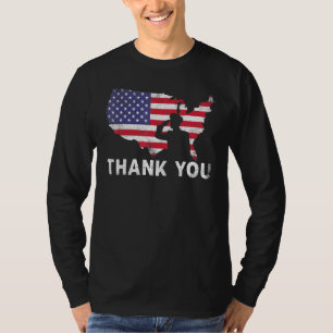 Patriottische Amerikaanse vlag Dank je Mannen, dam T-shirt