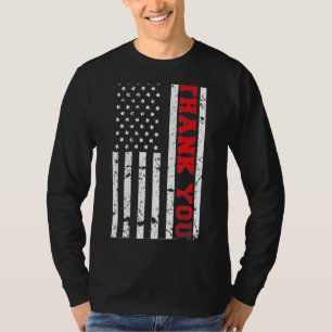 Patriottische Amerikaanse vlag Dank je veteranen d T-shirt