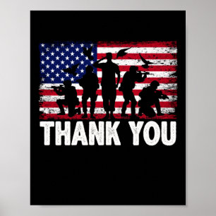 Patriottische Amerikaanse vlag Dank je wel Poster