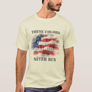 Patriottische Amerikaanse vlag Deze kleuren lopen T-shirt