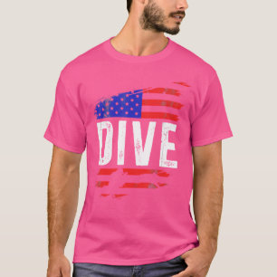 Patriottische Amerikaanse vlag duiken T-shirt