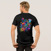 Patriottische Amerikaanse vlag Eagle Tri-Blend Shirt (Achterkant volledig)