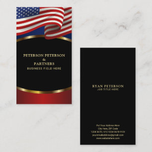 Patriottische Amerikaanse vlag Elegante gouden acc Visitekaartje