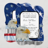 Patriottische Amerikaanse vlag en adelaar bruiloft Kaart (Voorkant / Achterkant)
