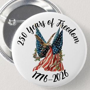Patriottische Amerikaanse Vlag en Adelaar USA 250e Ronde Button 5,7 Cm