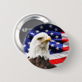 Patriottische Amerikaanse vlag en Amerikaanse adel Ronde Button 5,7 Cm (Voorkant /achterkant)