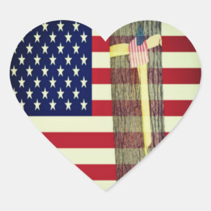 Patriottische Amerikaanse vlag en gele Sticker