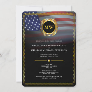 Patriottische Amerikaanse vlag en gouden Lijst Kaart