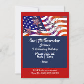 Patriottische Amerikaanse vlag Firecracker Birthda Kaart (Voorkant)