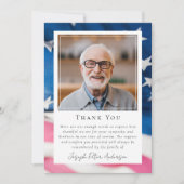 Patriottische Amerikaanse vlag Foto Keepsake begra Bedankkaart (Voorkant)