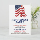 Patriottische Amerikaanse vlag foto portret pensio Kaart (Staand voorkant)