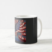 Patriottische Amerikaanse Vlag Fractal Koffiemok (Voorkant rechts)