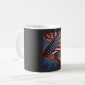 Patriottische Amerikaanse Vlag Fractal Koffiemok (Voorkant links)