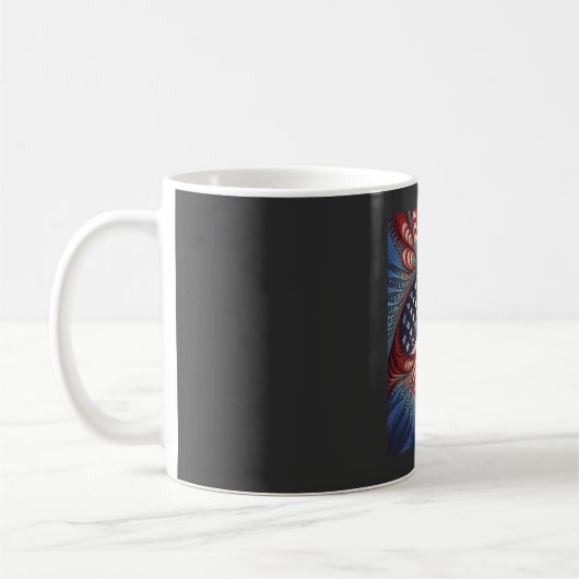Patriottische Amerikaanse Vlag Fractal Koffiemok (Links)