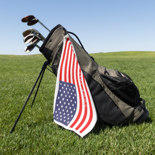 Patriottische Amerikaanse vlag gepersonaliseerd go Golfhanddoek (Groen)