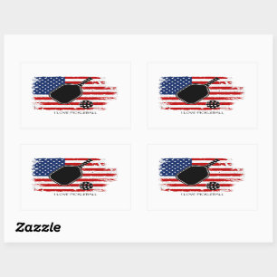 Patriottische Amerikaanse vlag gepersonaliseerde p Rechthoekige Sticker