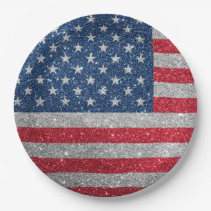 Patriottische Amerikaanse Vlag Glitter Papieren Bo Bordje
