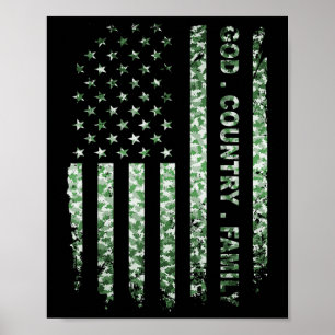 Patriottische Amerikaanse Vlag God Familie Land Poster