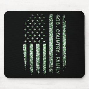 Patriottische Amerikaanse vlag God Family Country Muismat
