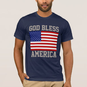 Patriottische Amerikaanse Vlag God Zegen Amerika T T-shirt