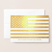 Patriottische Amerikaanse vlag goud Folie Kaarten (Voorkant met envelop)