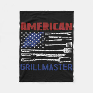 Patriottische Amerikaanse vlag Grill Byrbeque Mast Fleece Deken