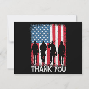 Patriottische Amerikaanse vlag Hartelijk dank voor Feestdagenkaart