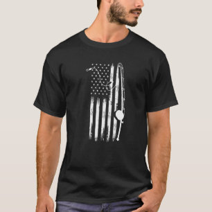 Patriottische Amerikaanse Vlag Hengel Visser Visse T-shirt