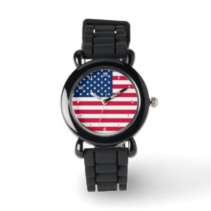 Patriottische Amerikaanse vlag horloge