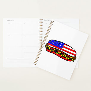 Patriottische Amerikaanse vlag hotdog Planner