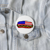 Patriottische Amerikaanse vlag hotdog Ronde Button 7,6 Cm (In situ)
