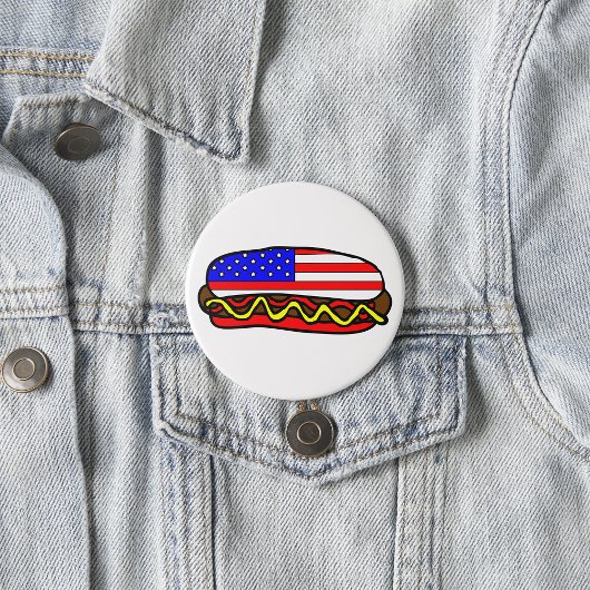 Patriottische Amerikaanse vlag hotdog Ronde Button 7,6 Cm