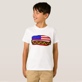 Patriottische Amerikaanse vlag hotdog T-shirt (Voorkant volledig)