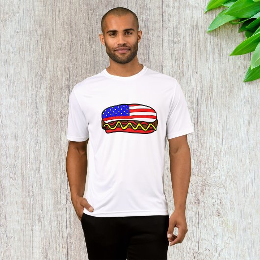 Patriottische Amerikaanse vlag hotdog T-shirt