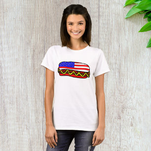 Patriottische Amerikaanse vlag hotdog T-shirt