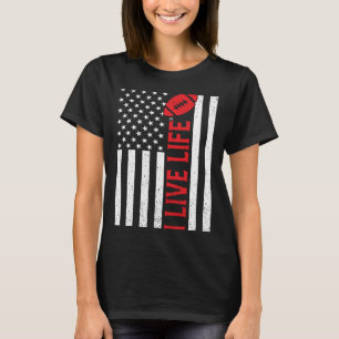 Patriottische Amerikaanse vlag Ik leef het leven A T-shirt