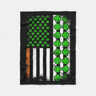 Patriottische amerikaanse vlag klaver sint patrick fleece deken