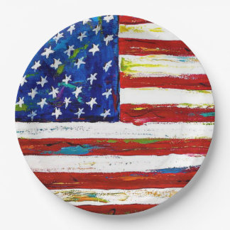 Patriottische Amerikaanse Vlag Kunst Papieren Bordje