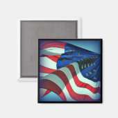 Patriottische Amerikaanse vlag Magnet Magneet (Voorkant / Achterkant)