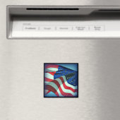 Patriottische Amerikaanse vlag Magnet Magneet (Insitu (Vaatwasser))
