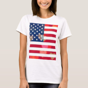  Patriottische Amerikaanse vlag met kleurrijke har T-shirt
