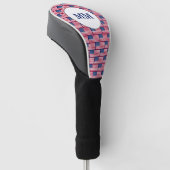 Patriottische AMERIKAANSE VLAG Monogram DRIVER Golfheadcover (Schuin)