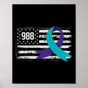 Patriottische Amerikaanse vlag ondersteunt zelfmoo Poster