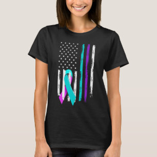 Patriottische Amerikaanse vlag ondersteunt zelfmoo T-shirt