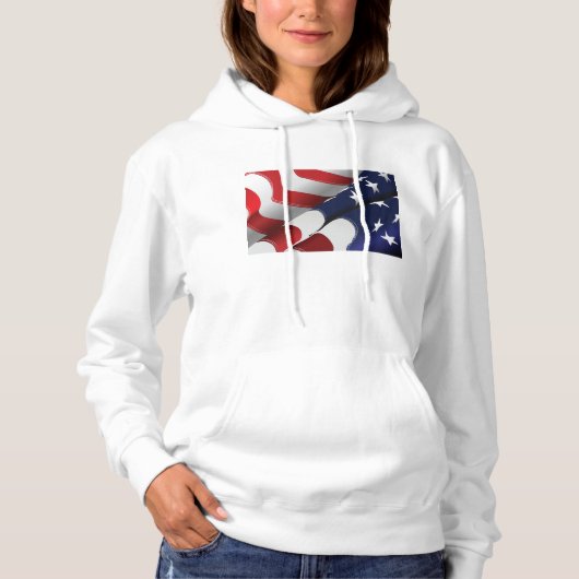 Patriottische Amerikaanse vlag Ontwerp Sterren en Hoodie (Voorkant)