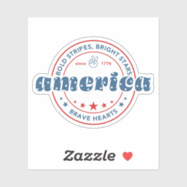 Patriottische Amerikaanse vlag op 4 juli Sticker