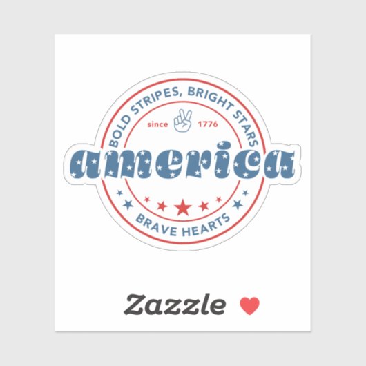 Patriottische Amerikaanse vlag op 4 juli Sticker (Vel)