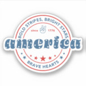 Patriottische Amerikaanse vlag op 4 juli Sticker (Voorkant)