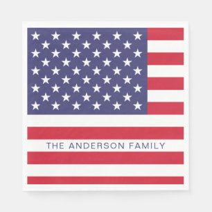 Patriottische Amerikaanse Vlag Persoonlijk Servet