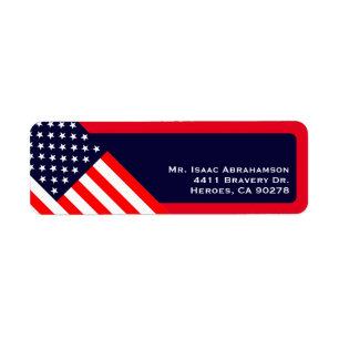 Patriottische Amerikaanse Vlag Retouradres Label